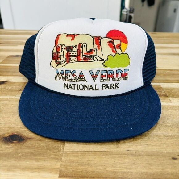Vintage 80s 90s Mesa Verde Mesh Trucker Snapback hat cord cap foam Adjustable - Picture 1 of 6